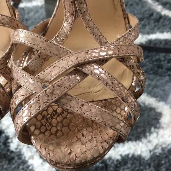 Kate Spade Nude Rose Gold Snake Print Heels - Picture 4 of 6